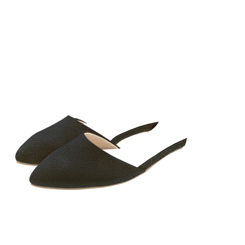 3.5㎝ポインテッドトゥセパレートパンプス<ふわさら>E×プレーン×ブラック(つま先)×アイボリーレース(かかと)×ラベンダー(インソール)
