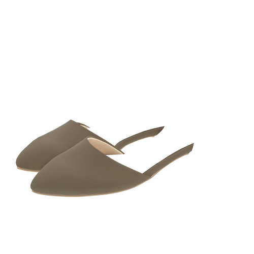 3.5㎝ポインテッドトゥセパレートパンプス<ふわさら>E×プレーン×オーク(つま先)×ブラックスエード(かかと)×アイボリー(インソール)