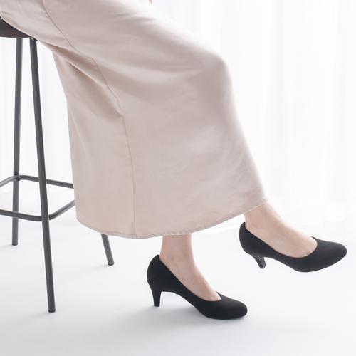 ラウンドトゥプレーン<ふわさら>痛くないパンプス【新色】