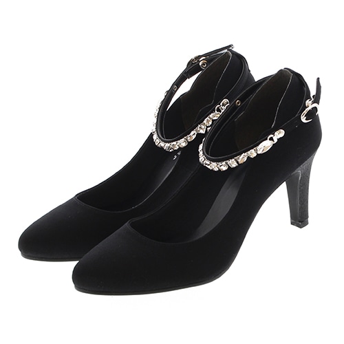 Special Price ビジューストラップグリッターヒールパンプス 124 22 0cm ベージュ布 パンプス ジェリービーンズ公式通販 Jelly Beans Online Shop