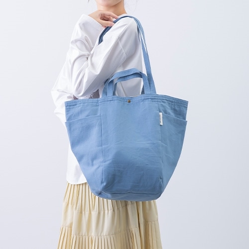 2ハンドル インド綿トートバッグ