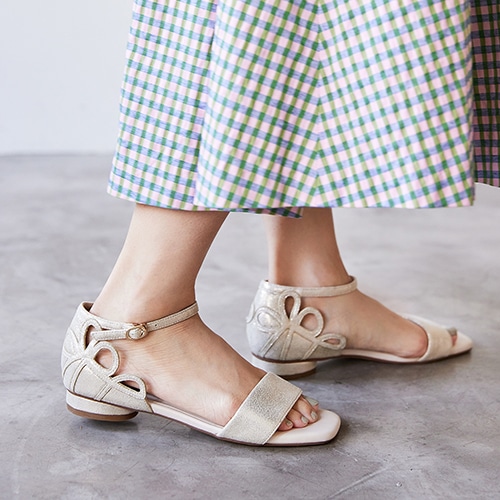 ★SALE★フラワーカットワークフラットサンダル/204-32658