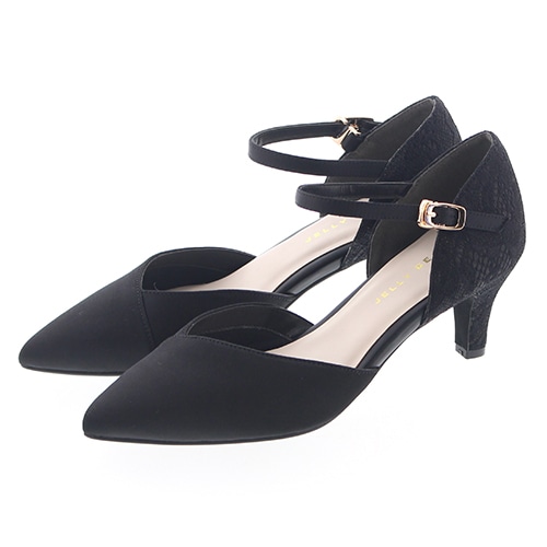 アシメカットポインテッドセパレートパンプス 4 23 0cm ブラック布 パンプス ジェリービーンズ公式通販 Jelly Beans Online Shop