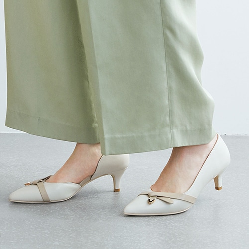 ベルトリボンサイドオープンパンプス ふわさら 4 23 0cm アイボリー パンプス ジェリービーンズ公式通販 Jelly Beans Online Shop