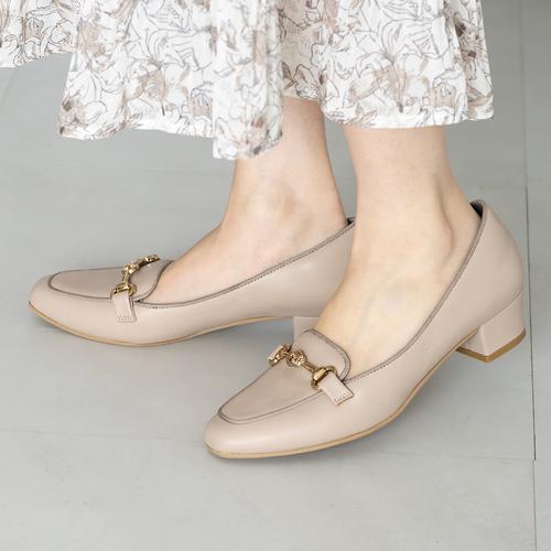 <ふわさら>サークルビジュービットローファーパンプス