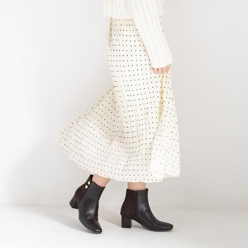 ダブルボタンコンビショートブーツ