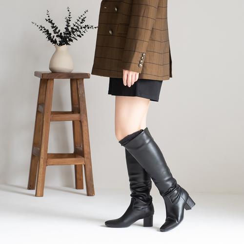 バックファスナーロングブーツ