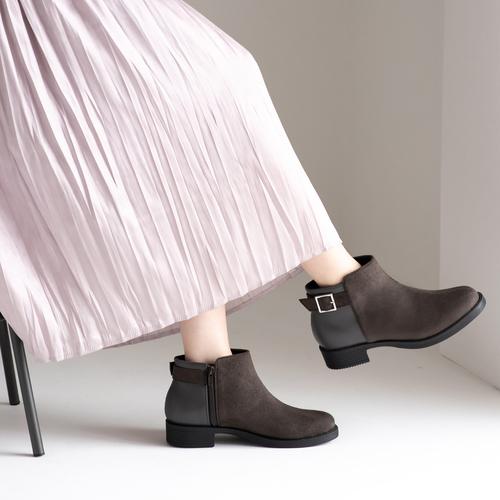 サイドベルトショートブーツ