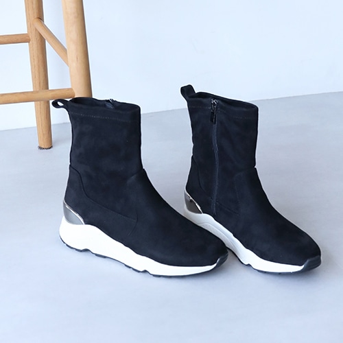 ストレッチスニーカーショートブーツ/217-20294(M ブラックスエード ストレッチスニーカーショートブーツ/217-20294(M ブラックスエード