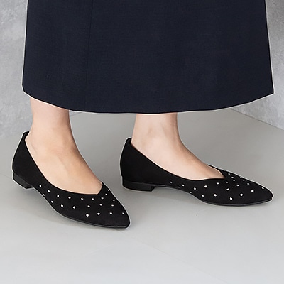 ホットフィックスドットVカットパンプス/125-41337(23.0cm