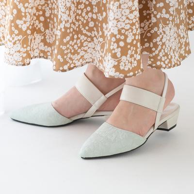 ストレッチバックベルトパンプス/125-52109