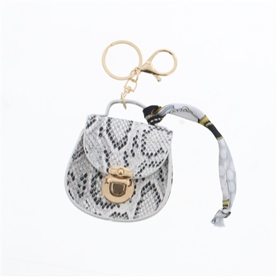 スカーフストラップミニバッグチャーム　パイソン柄