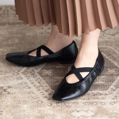 クロスゴムストラップパンプス/204-51041