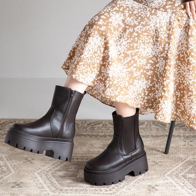 厚底トラックソールサイドゴアブーツ