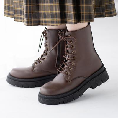 トラックソールレースアップショートブーツ