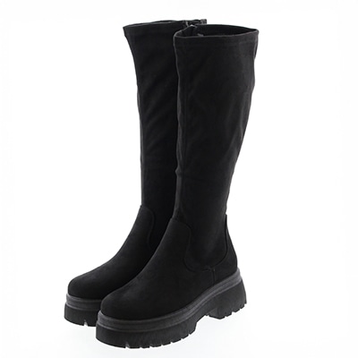 厚底ストレッチロングブーツ