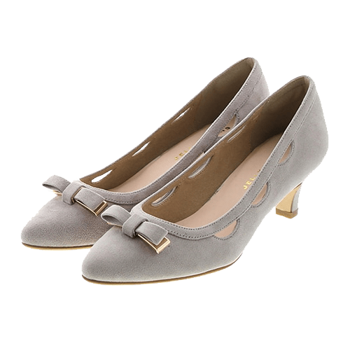 メタルコンビリボンカットワークパンプス<ふわさら>/204-52780￥7,920（税込）