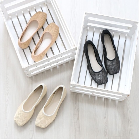 Summer Collection ワイドスクエアトゥメッシュパンプス