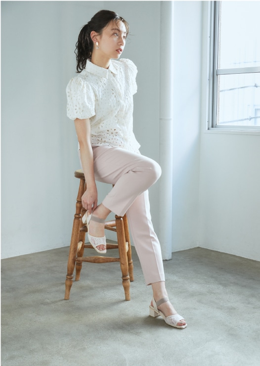 Summer Collection シアーゴムストラップサンダル