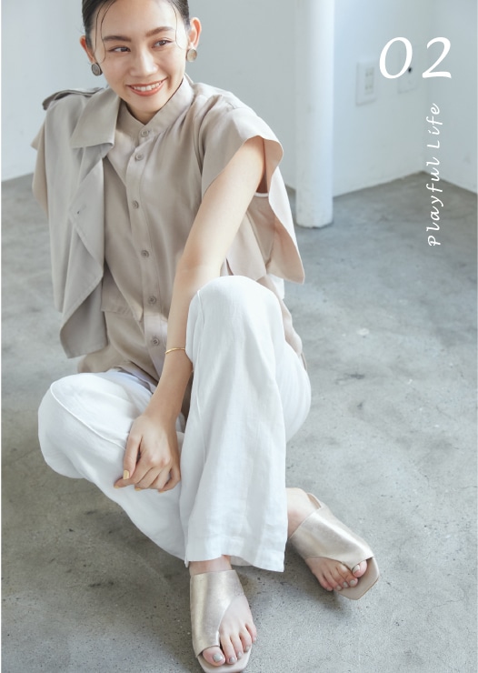 Summer Collection アシンメトリーカットトングサンダル