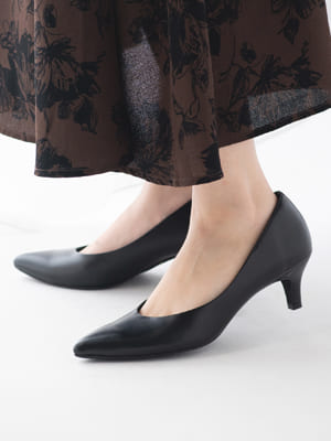 ポインテッド 痛くないパンプス ブラック
