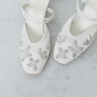 up5 Sheer Flower Embroidery Mule イメージ