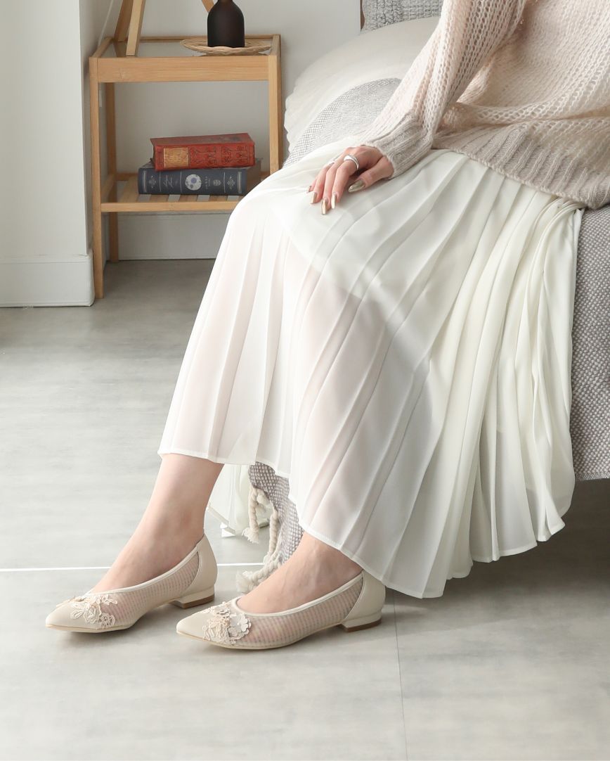up2 Lace Flower Toe Sheer Pumps メインイメージ