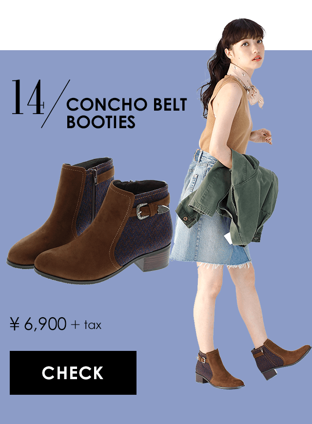 14 CONCHO BELT BOOTIES ￥6,900+tax
